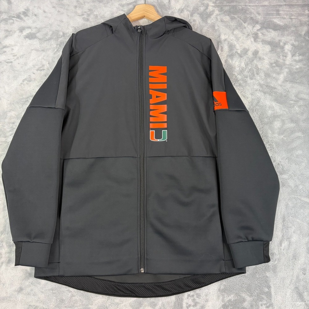 2019 MIAMI HURRICANES ADIDAS Mens Large On-Field Game Warm-up Jacket